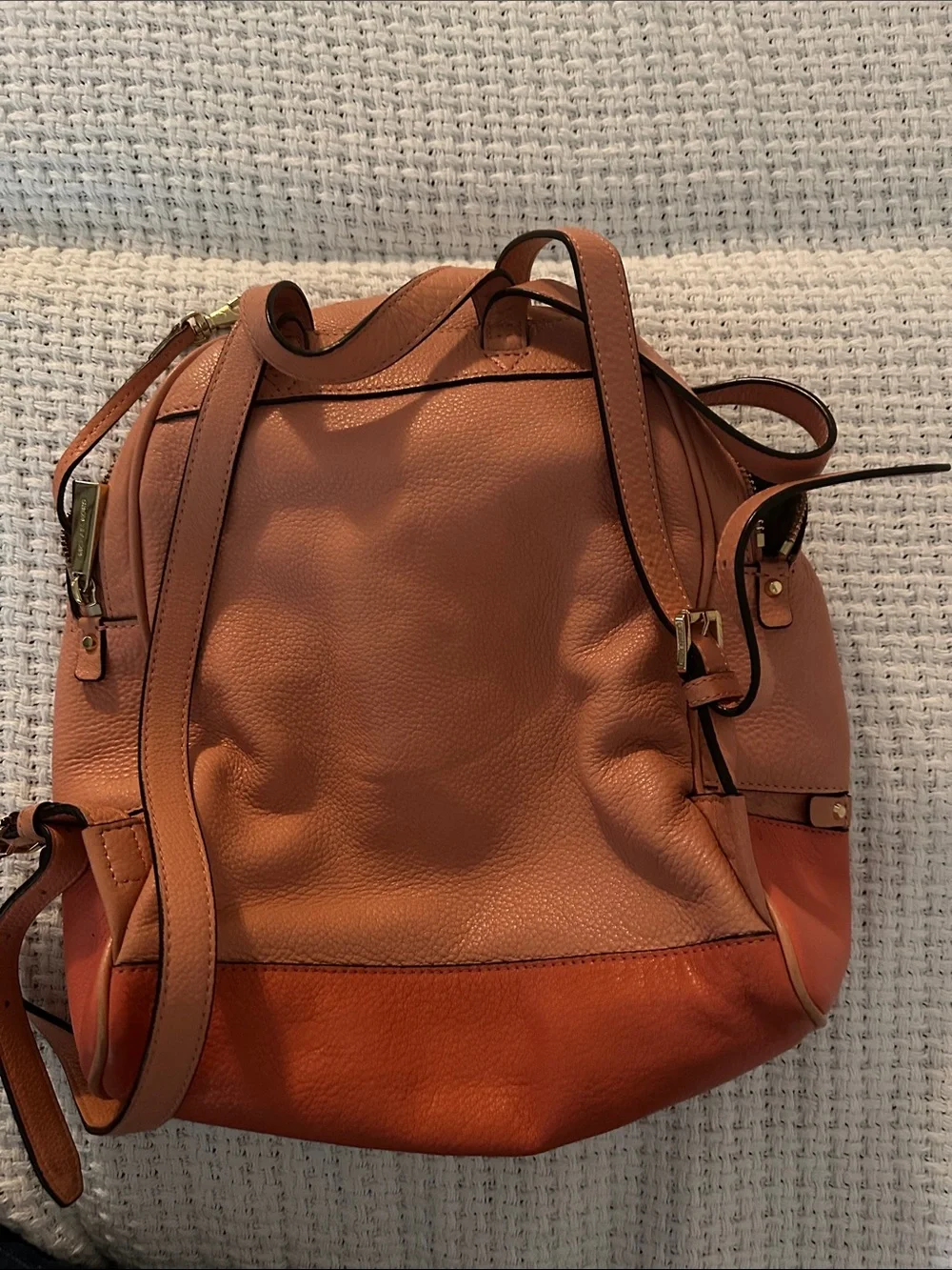Michael Kors Leather Backpack in Two-Tone peach Orange